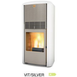 Pellet stove small seed + pull White/Grey
