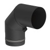 Flue pipe 80mm bend 90° black with inspection hatch