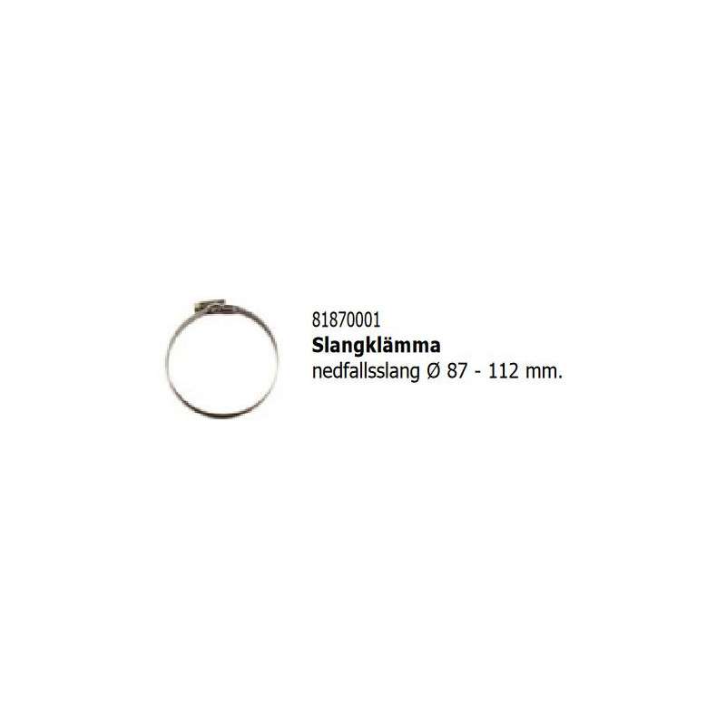 Collier de serrage pour tuyau de retombée 87 - 112 mm.