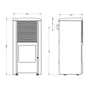 Pelletskamin Balder 9 kW Röd & Svart